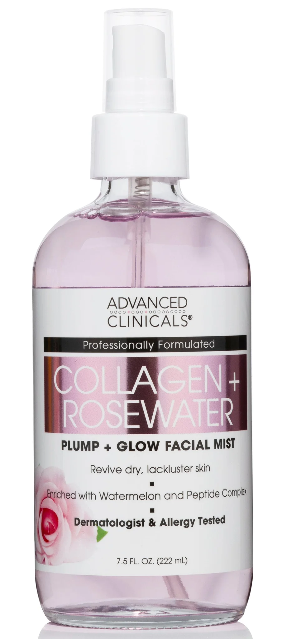 Xịt khoáng Advanced Clinicals Collagen & Rosewater Facial Mist