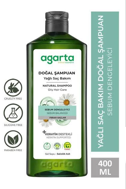 Agarta Doğal Şampuan Yağlı Saç Bakımı İçin 400ml (Natural Shampoo For Oily Hair Care 400ml)