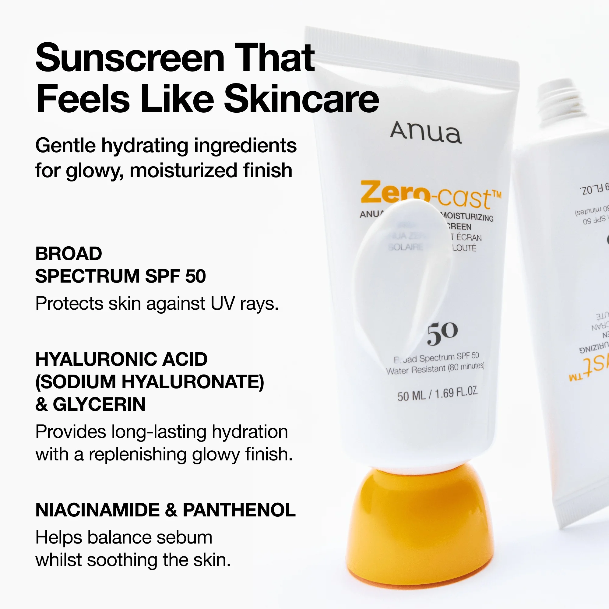 Dưỡng ẩm Anua Zero-cast Moisturizing Sunscreen SPF 50