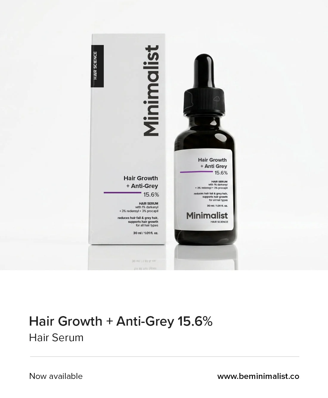 Be Minimalist Hair Growth + Anti-grey Actives 15.6% Hair Serum