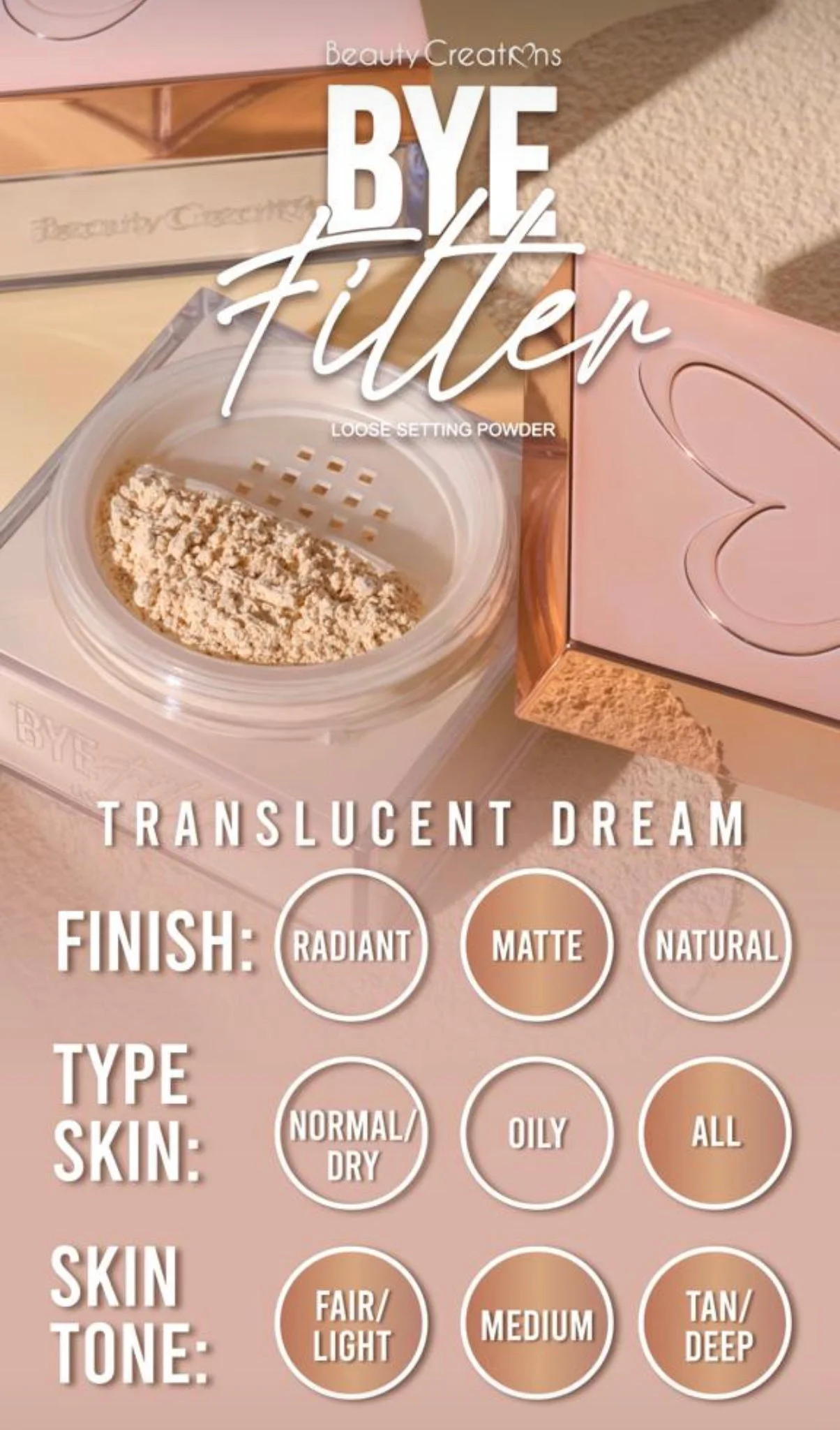 Phấn phủ Beauty Creations Bye Filter Loose Setting Powder