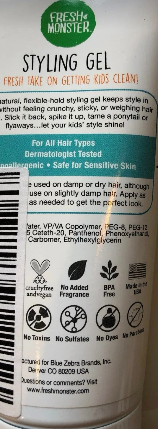 Blue zebra Fresh Monster Styling Gel