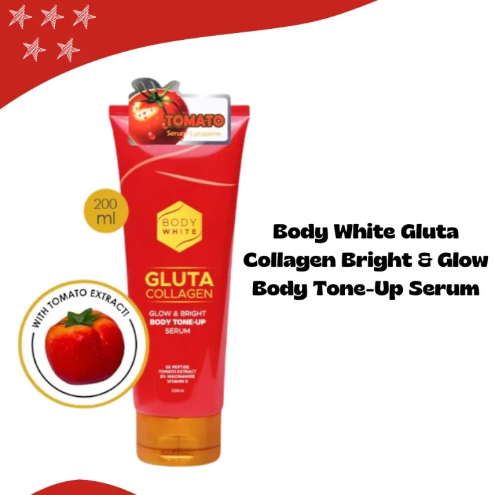 Body white Gluta Collagen Bright & Glow Body Tone Up Serum