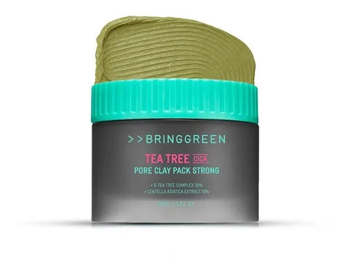 Mặt nạ đất set tẩy tế bào chết BRINGGREEN Bring Green Tea Tree Cica Pore Clay Pack Strong, Exfoliating Clay Mask For Sebum & Pores