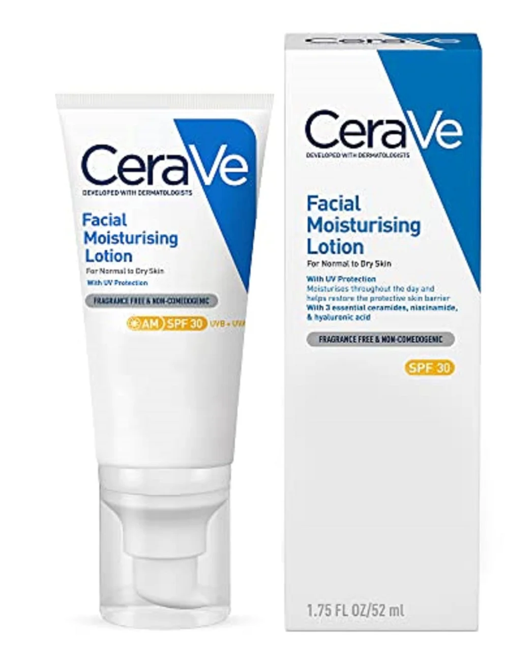 Sữa dưỡng dành cho da thường đến da khô CeraVe Am Facial Moisturising Lotion Normal To Dry Skin 52ml With UV Protection And 3 Essential Ceramides