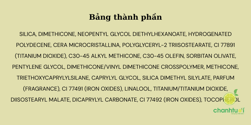 3CE Blur Veil Powder thành phần