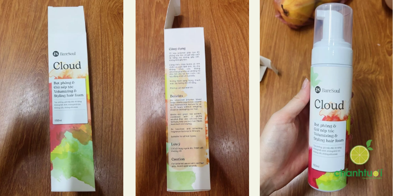 Bọt xịt phồng và giữ nếp tóc BareSoul 03