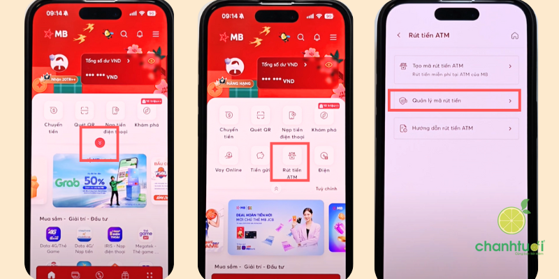 hủy mã rút tiền mbbank 2