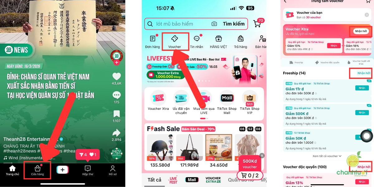 cách lấy mã giảm giá tiktok 1