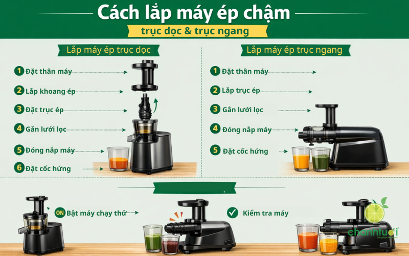 cách sử dụng máy ép chậm 1