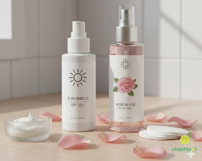 cách sử dụng nước hoa hồng và kem chống nắng 2