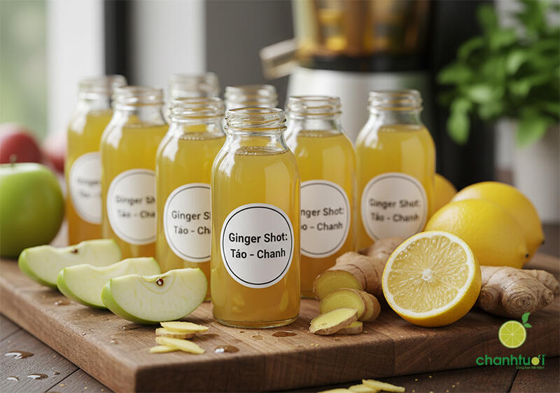 công thức ginger shot táo chanh