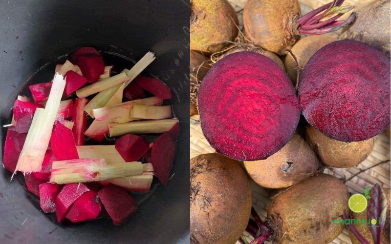 củ dền nấu mía 1