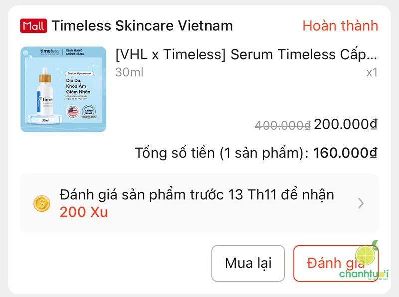 giá serum timeless HA