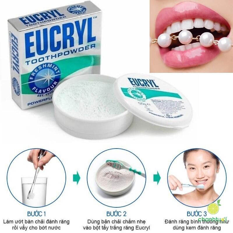 hdsd bột tẩy trắng răng eucryl