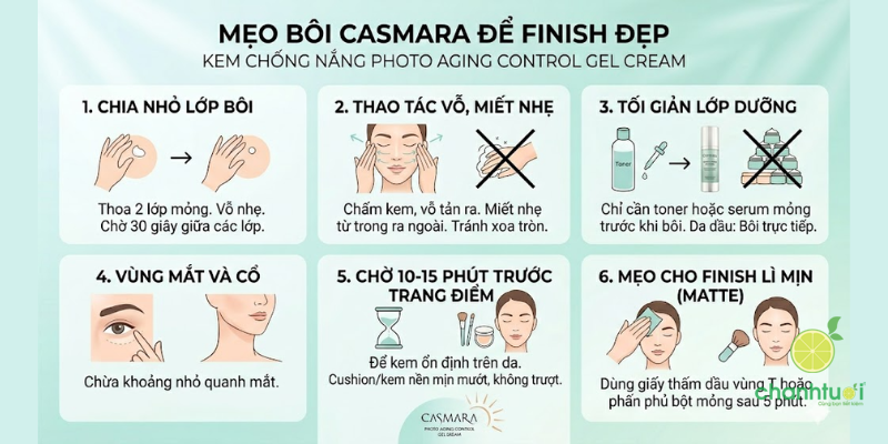 KEM CHỐNG NẮNG CASMARA mẹo
