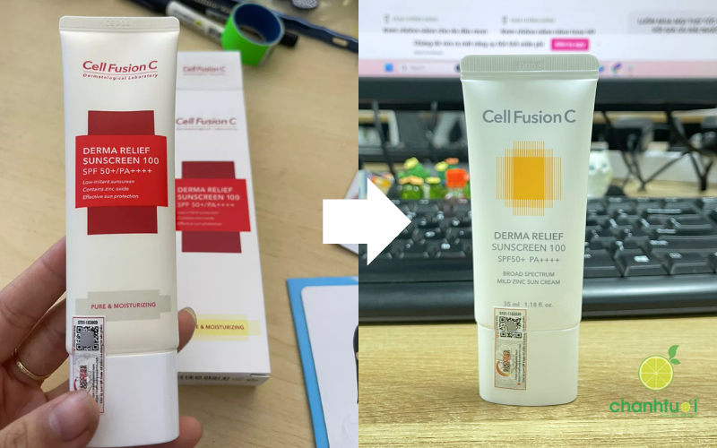 kem chống nắng Cell Fusion C cho da nhạy cảm mẫu mới