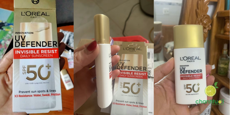 kem chống nắng L'Oreal vạch đỏ bản mới bao bì full