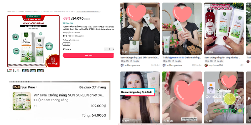 kem chống nắng quê skin 7