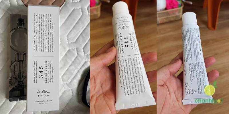 Kem dưỡng 345 Relief Cream Dr Althea và hộp sản phẩm