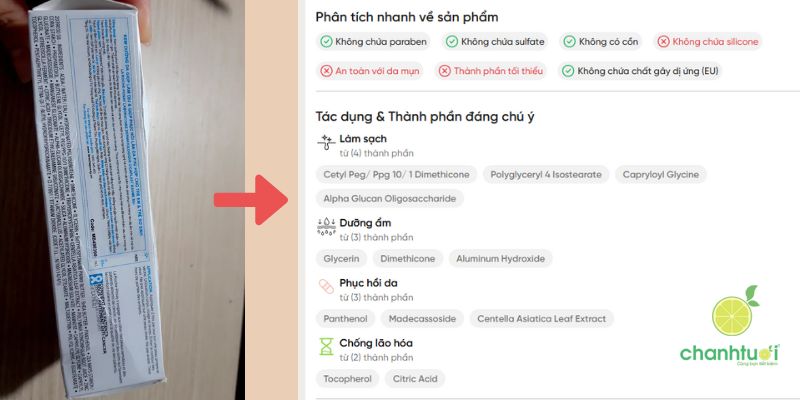 Kem dưỡng ẩm La Roche Posay Cicaplast Baume B5+ thành phần