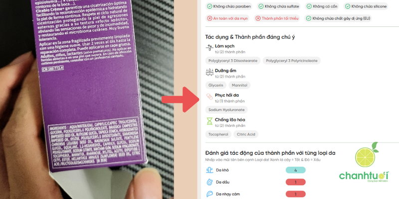 kem dưỡng bioderma tím thành phần