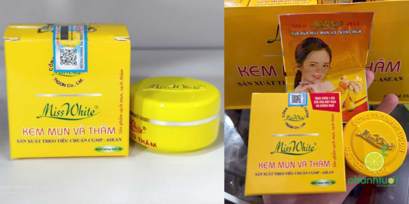 kem trị mụn miss white 1