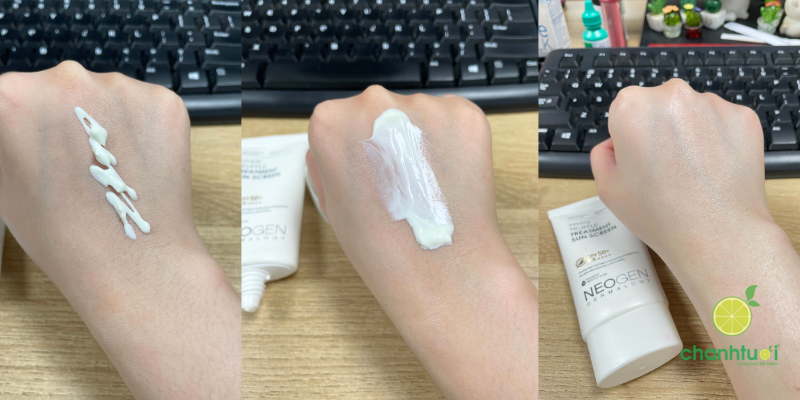 kết cấu kem chống nắng Neogen