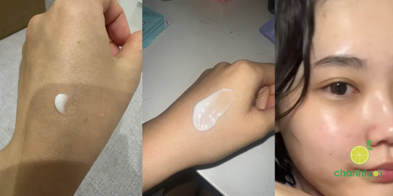 Kem dưỡng 345 Relief Cream thoa trên mu bàn tay