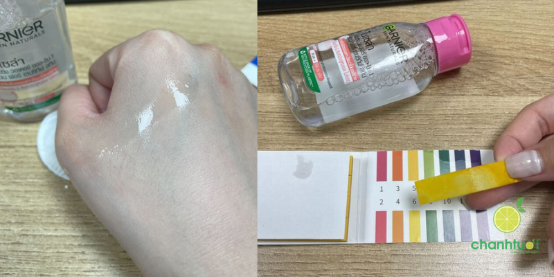 kết cấu nước tẩy trang Garnier hồng