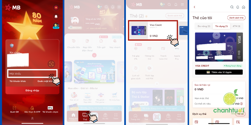 khóa thẻ MBBank qua app banking