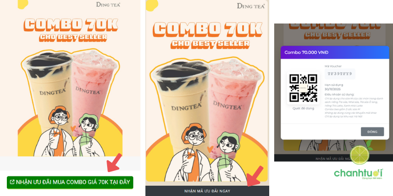 mã giảm giá dingtea 7