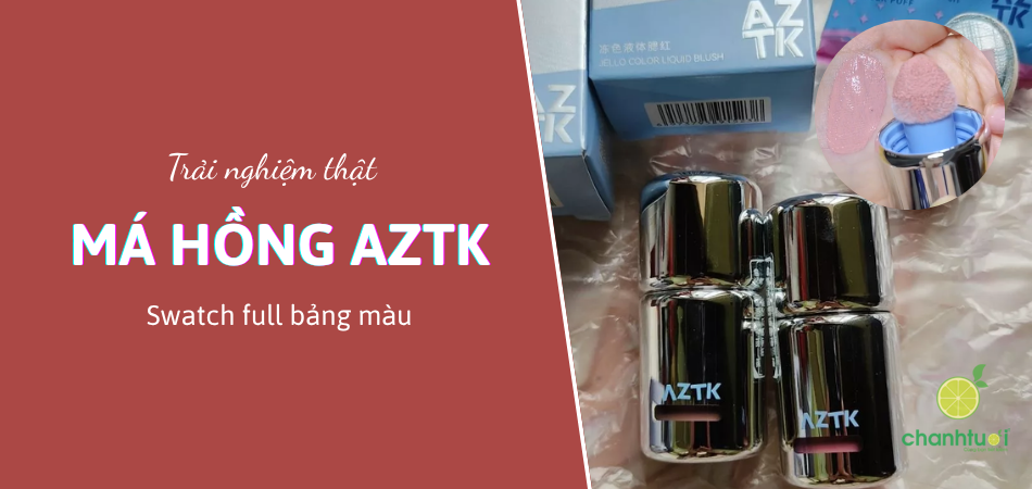 Review chân thật full bảng màu má hồng AZTK đang hot Tiktok