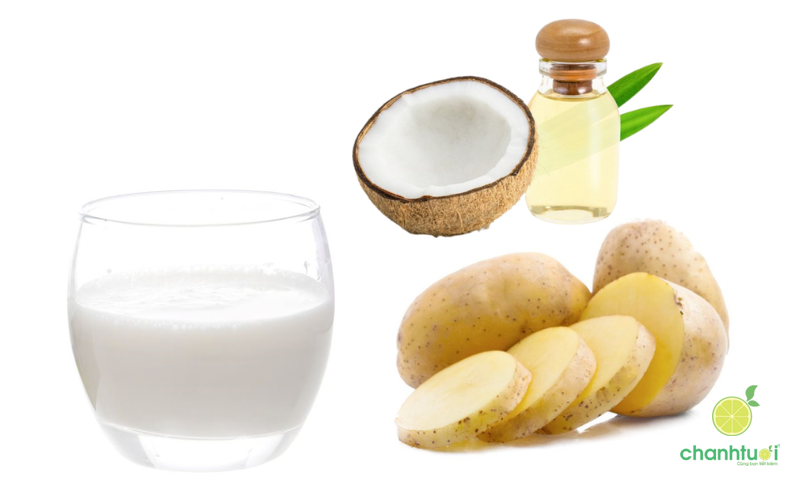 mặt nạ khoai tây sữa tươi dầu dừa
