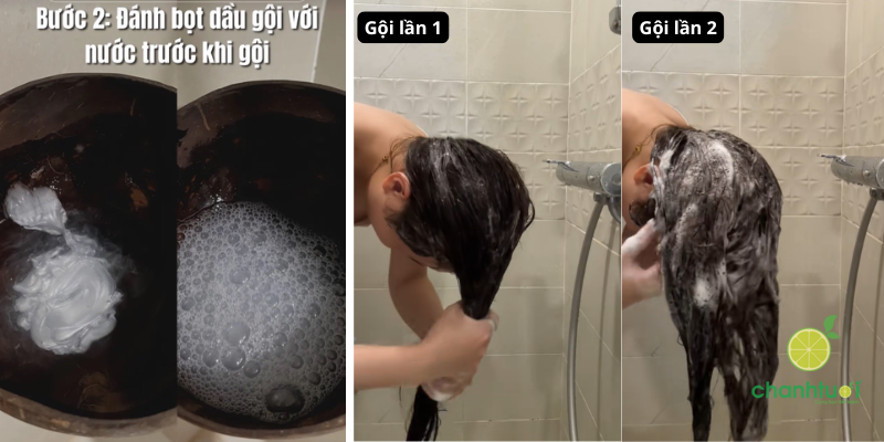 Mẹo gội đầu cho tóc phồng lâu bết 3