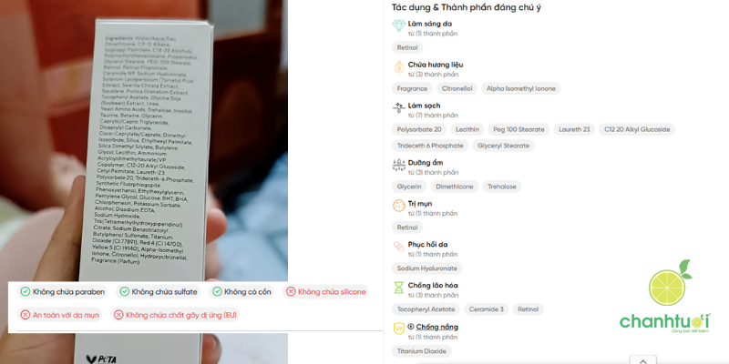 murad retinol youth renewal serum thành phần