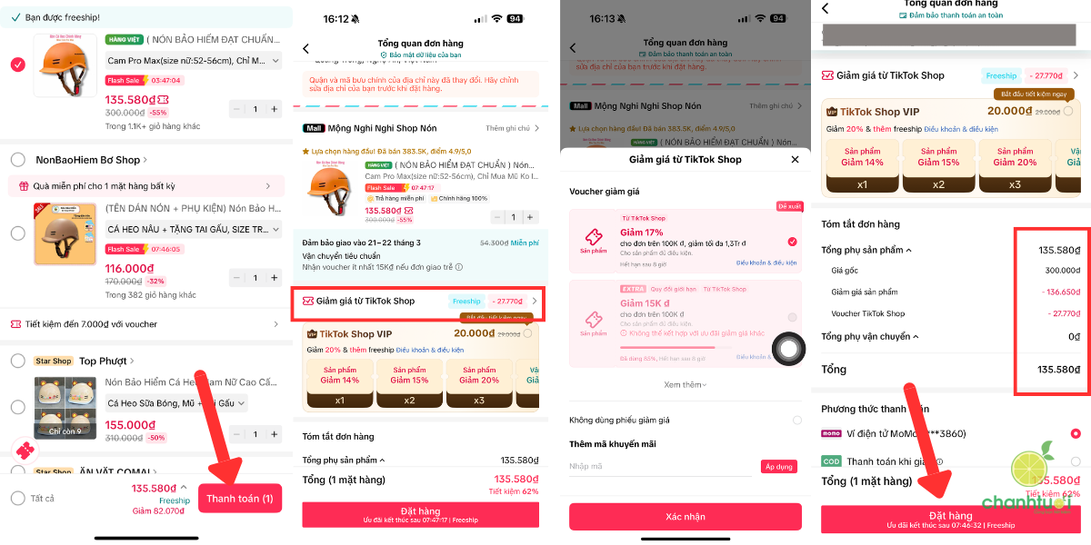 nhập mã giảm giá tiktok 1