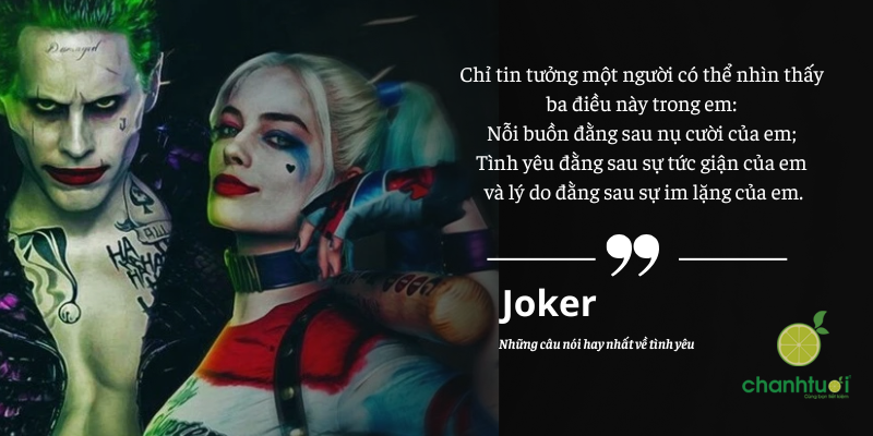những câu nói hay của joker tình yêu