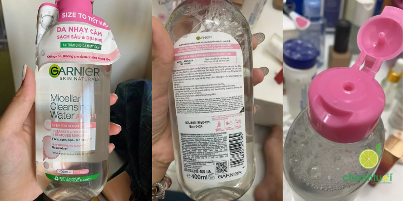 NƯỚC TẨY trang garnier hồng thiết kế