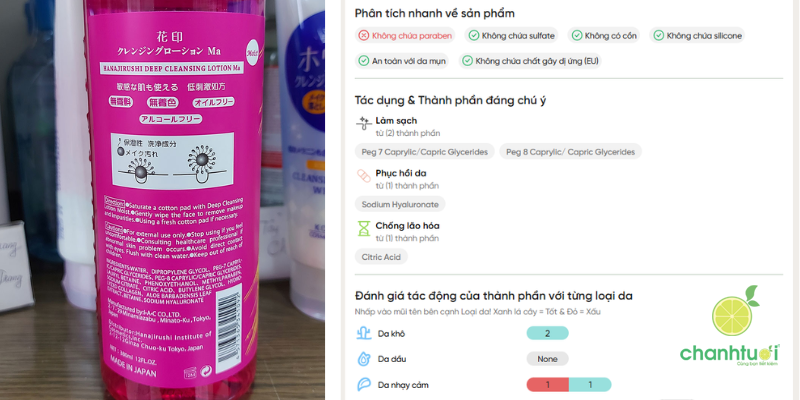 nước tẩy trang Hanajirushi 3