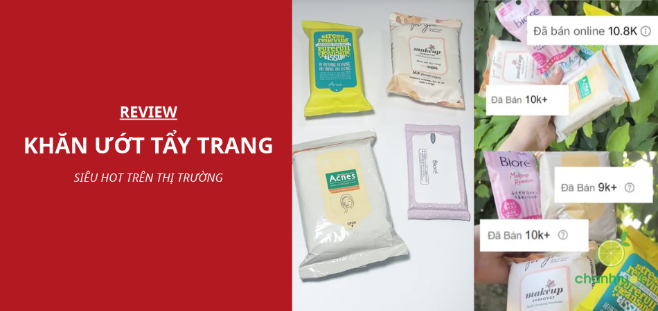 Review khăn ướt tẩy trang: Test 4 loại Biore, Acnes, Ariul, Ecowipes
