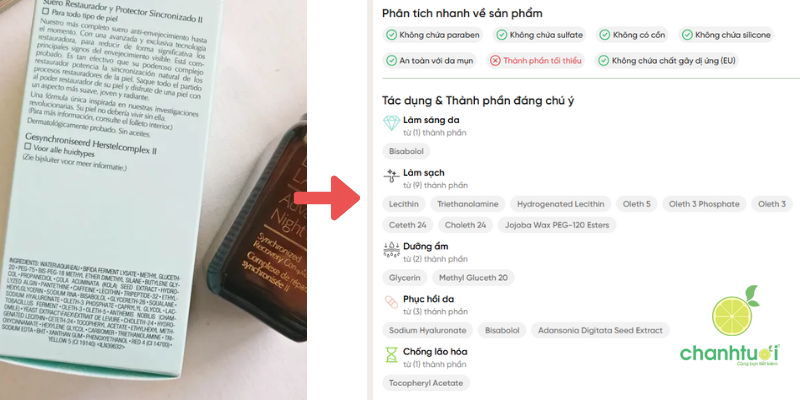 serum chống lão hóa estee lauder thành phần