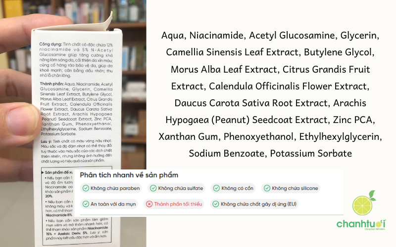 serum DrCeutics Niacinamide 12% NAG 5% tp