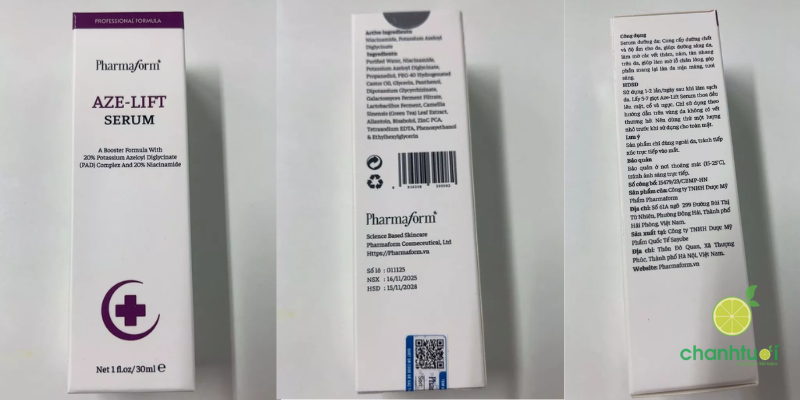 Serum pharmaform aze lift cho da gì