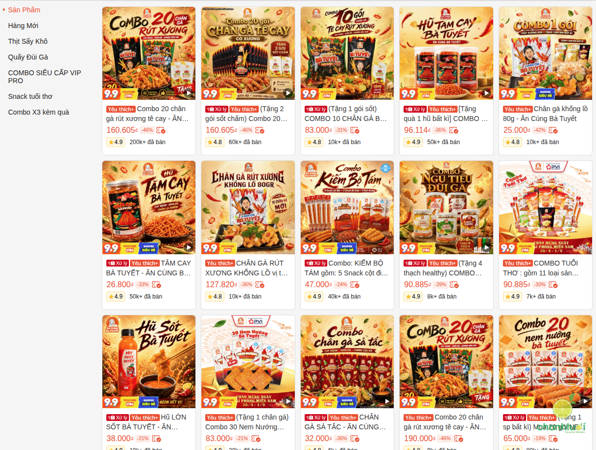 shop bán đồ ăn vặt trên Shopee 10
