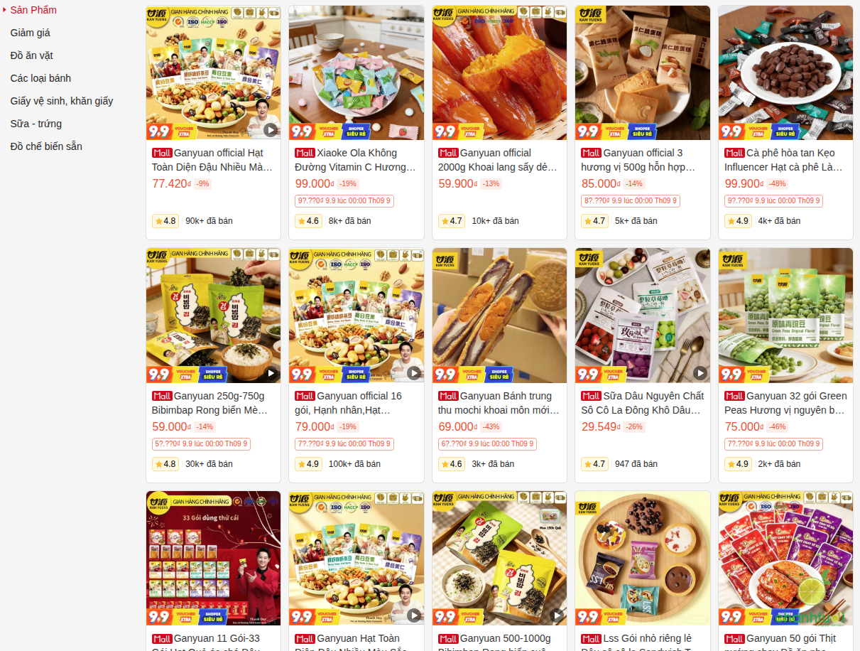 shop bán đồ ăn vặt trên Shopee 11