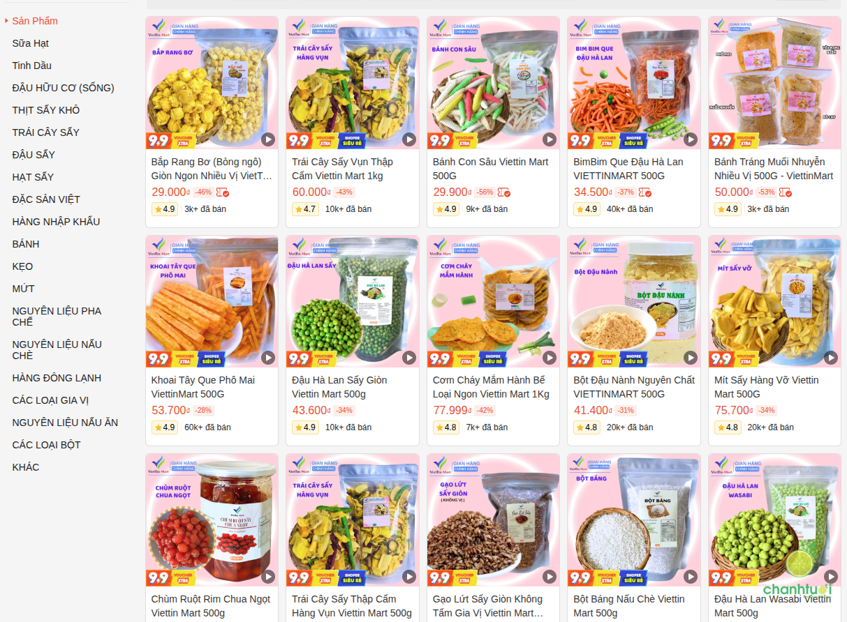 shop bán đồ ăn vặt trên Shopee 6