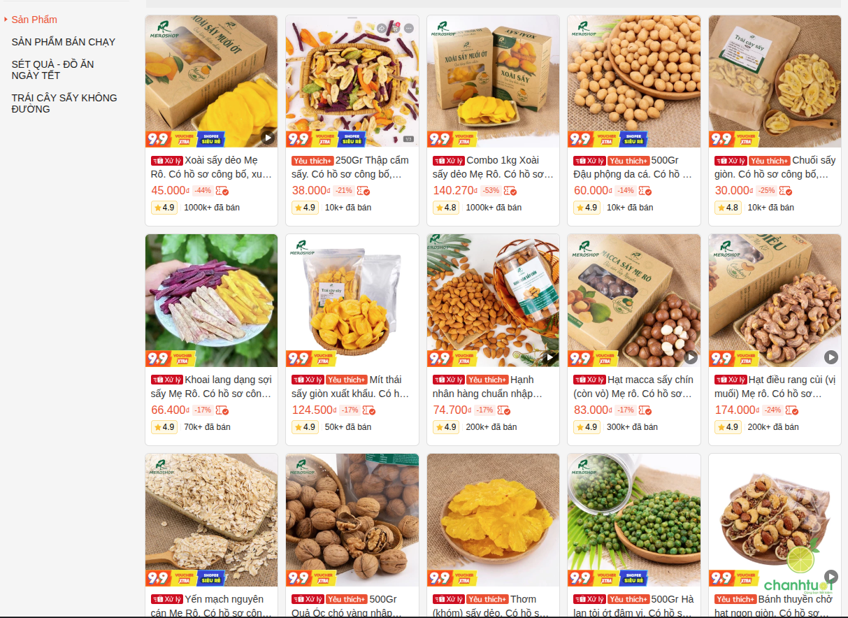 shop bán đồ ăn vặt trên Shopee 7