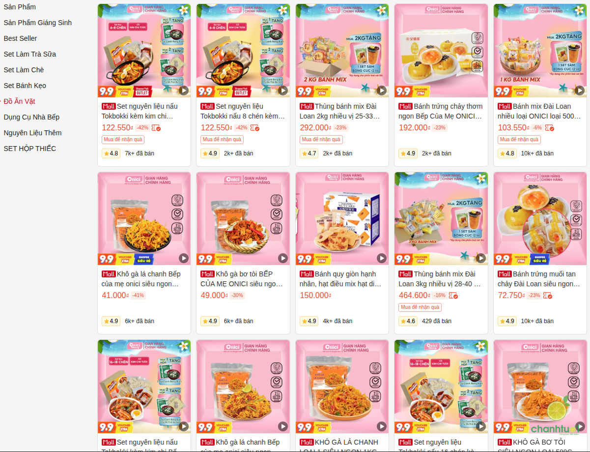 shop bán đồ ăn vặt uy tín shopee 5