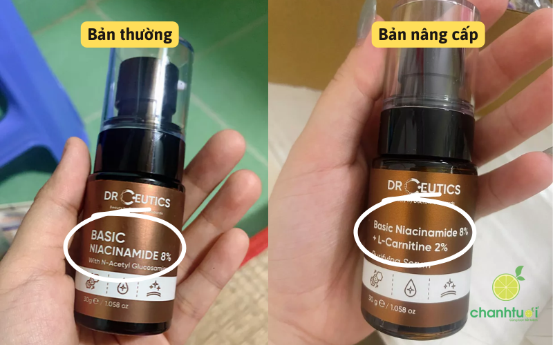 so sánh serum DrCeutics Basic Niacinamide 8%